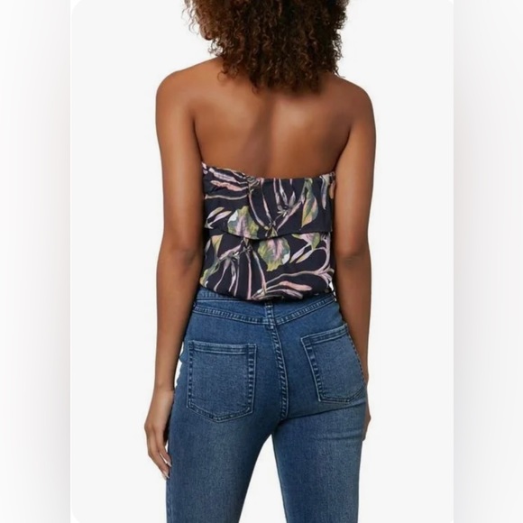 O’Neill Raven Tropical Floral Cropped Strapless Top - Picture 2 of 6